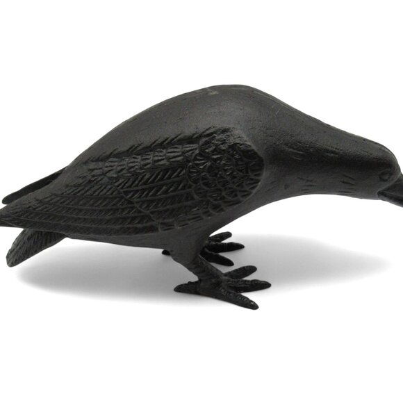 Cast Iron CROW or RAVEN with Head Down Black Rustic Finish Home And Garden 10" - Picture 4 of 11